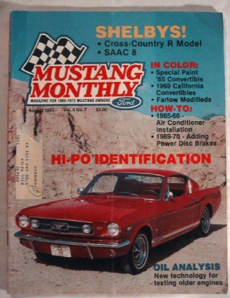 MUSTANG MONTHLY 1983 AUG - GT350R, K-CODE I.D.